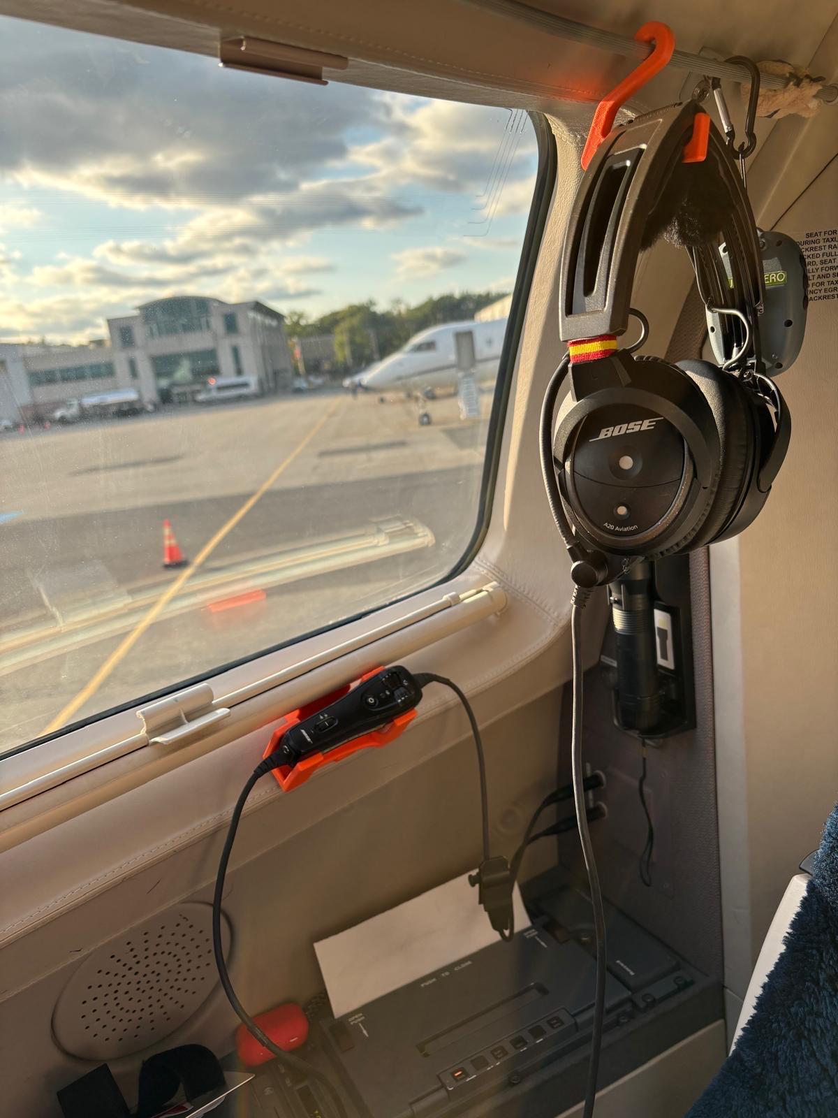 Bose A30 Falcon 7X Headset Control Hanger and Hook Set Horizontal Orientation - LIFETIME GUARANTEE