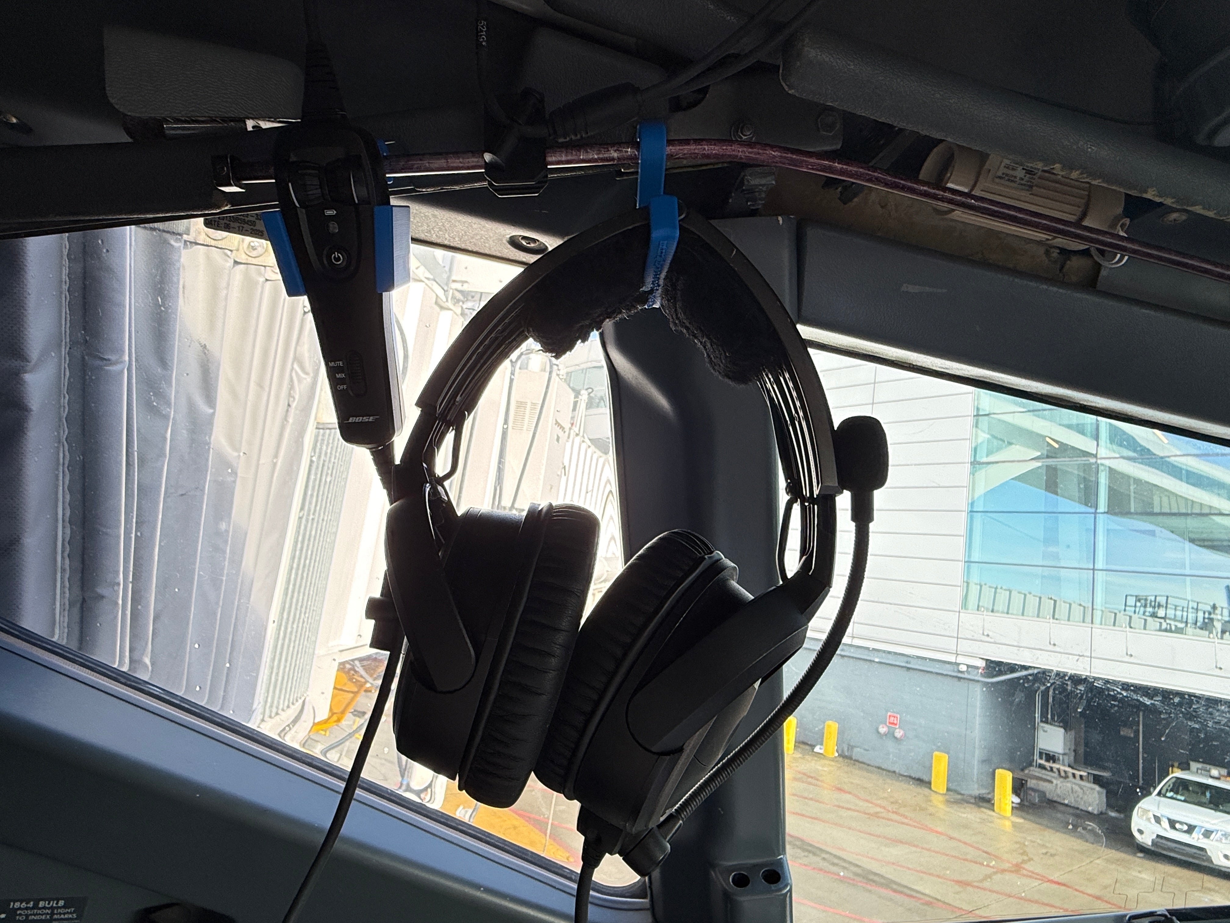 Bose A20 Boeing 737 Headset Control Hanger and Hook Set Vertical