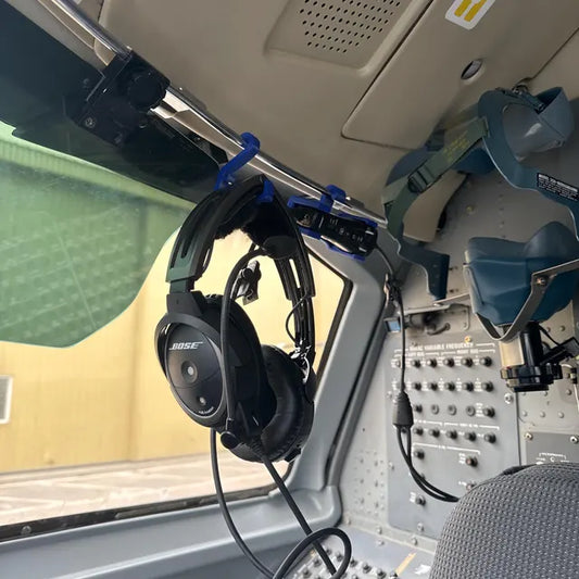 Bose A20 Q400 Dash 8 Headset Control Hanger and Hook Set Horizontal Orientation - LIFETIME GUARANTEE
