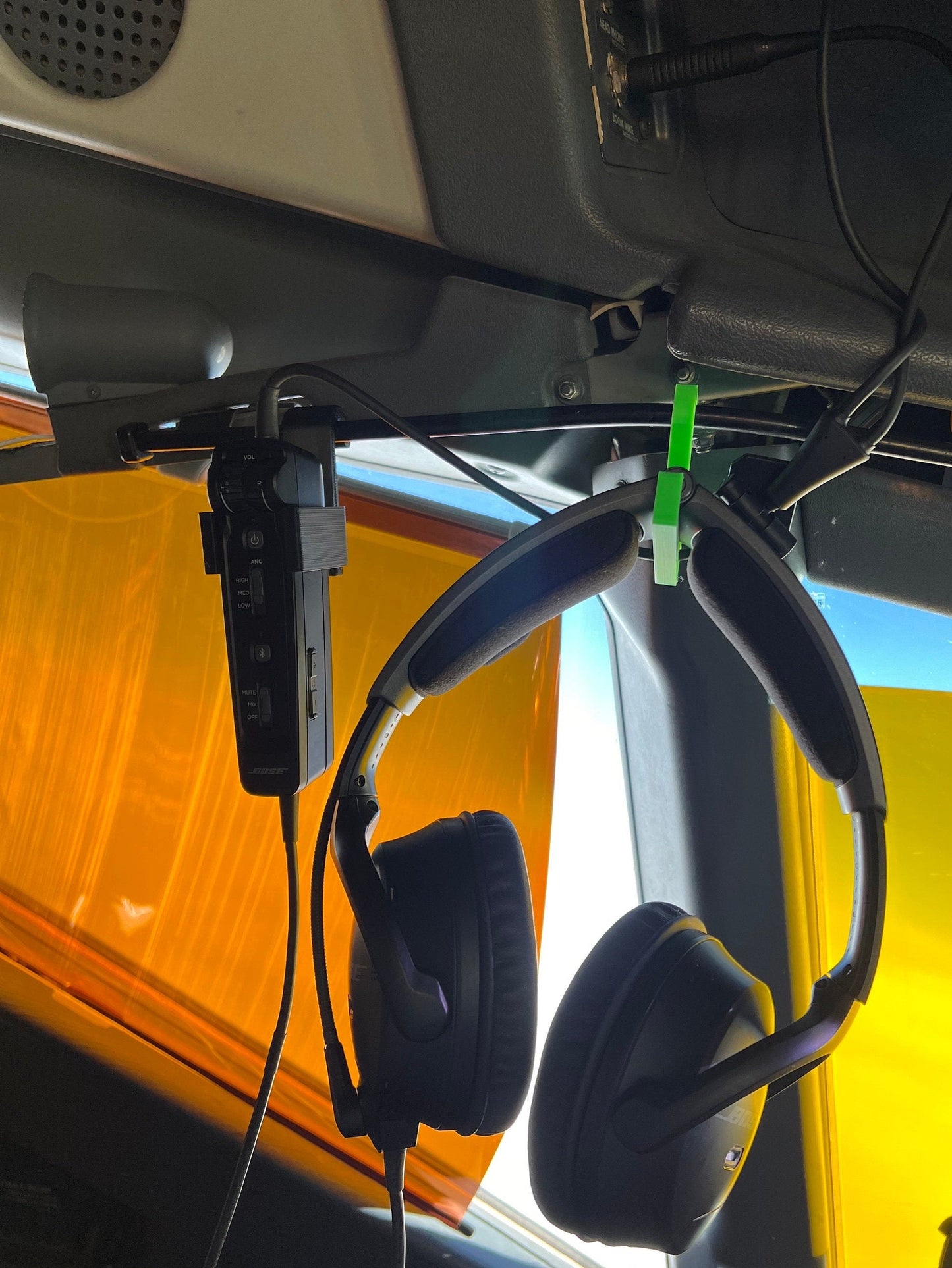 Bose A20 Lear 40 / 45 / 70 / 75 Headset Control Hanger and Hook Set Vertical Orientation Bombardier Learjet - LIFETIME GUARANTEE